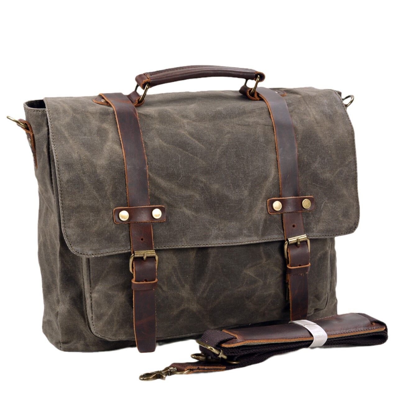 Sac messager en toile et cuir | BRUGES