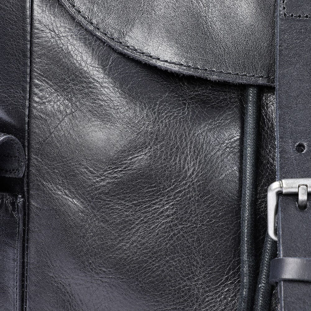 Petit sac à dos en cuir noir | BODO