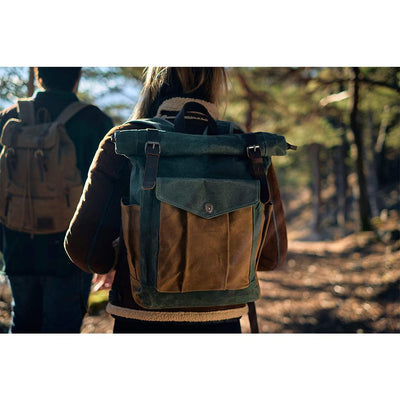 Sac à dos en toile cirée avec rabat enroulable | MARSEILLE